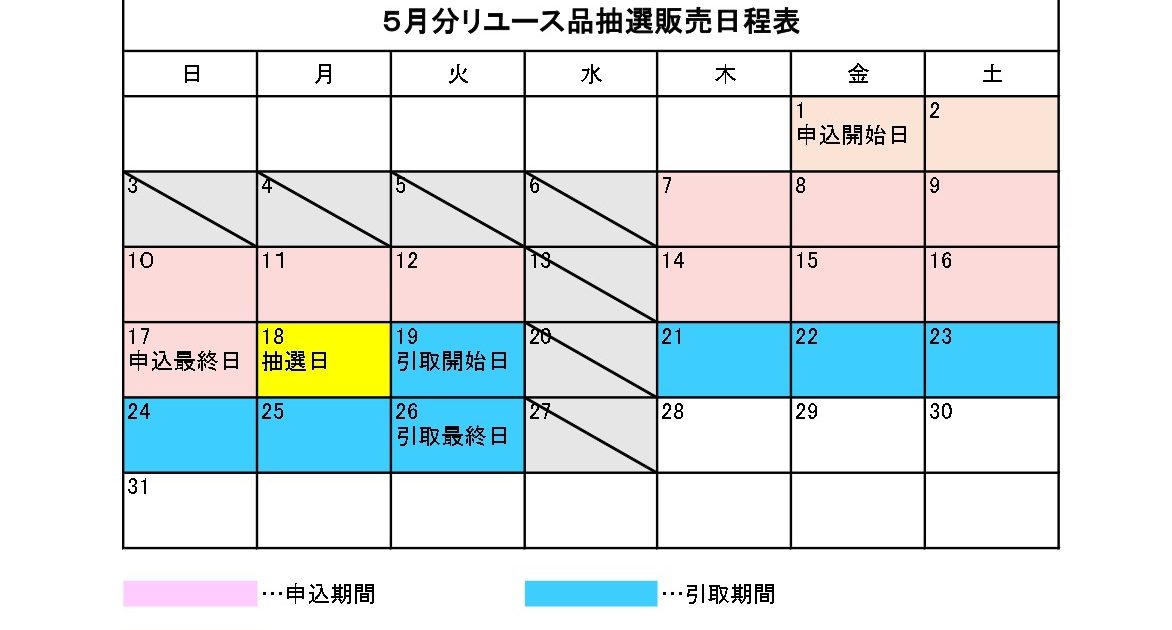 リユース品抽選販売（令和8年5月分）抽選結果について – 蓮田白岡